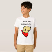 Gele labrador & scharfCartoon T-shirt (Voorkant volledig)