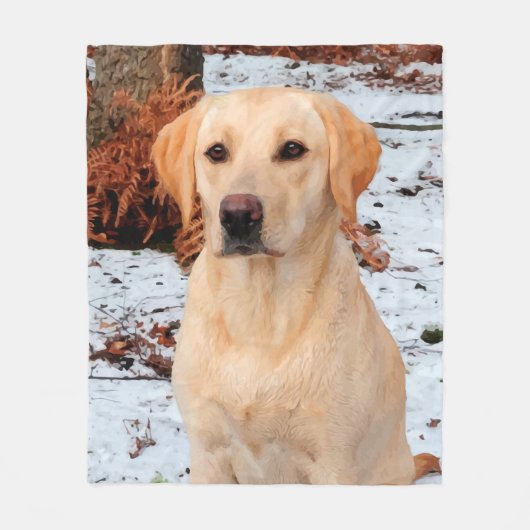 Gele labrador - Sneeuwhond - Geel lab Fleece Deken (Voorkant)