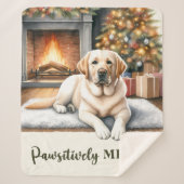 Gele labrador - Sneeuwhond - Geel lab Sherpa Deken (Voorkant)