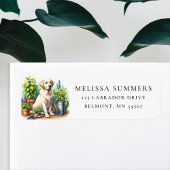 Gele Labrador Spring Garden Retouradreslabel Etiket