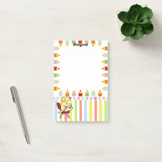 Gele Labrador Student 1 Post-it® Notes (Kantoor)