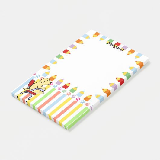 Gele Labrador Student 1 Post-it® Notes (Schuin)