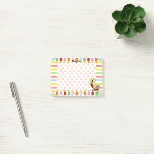 Gele Labrador Student 3 Post-it® Notes (Kantoor)
