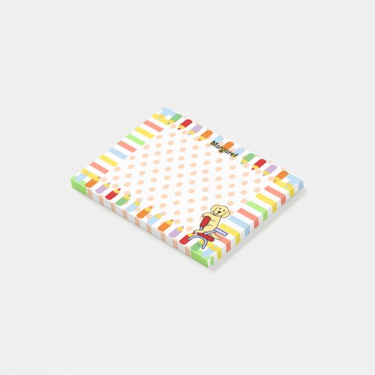 Gele Labrador Student 3 Post-it® Notes (Schuin)