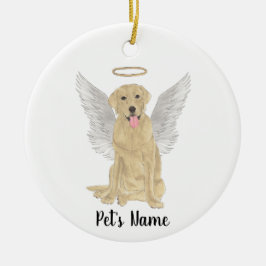 Gele Labrador Sympathie Herdenking Keramisch Ornament