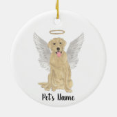 Gele Labrador Sympathie Herdenking Keramisch Ornament (Achterkant)