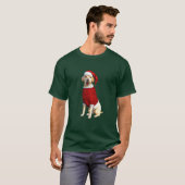 Gele Labrador Tijd voor Kerstmis T-shirt (Voorkant volledig)