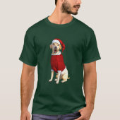 Gele Labrador Tijd voor Kerstmis T-shirt (Voorkant)
