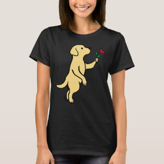 Gele labrador Tiny Heart Flower T-shirt