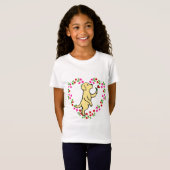Gele labrador Tiny Heart Flower T-shirt (Voorkant volledig)