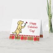 Gele labrador Tiny Heart Flower Valentijn Feestdagen Kaart (Voorkant)