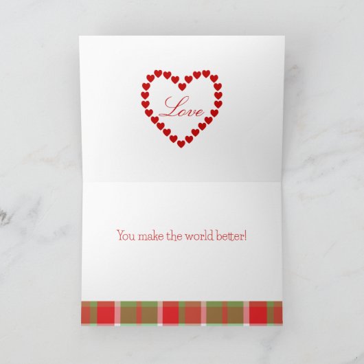 Gele labrador Tiny Heart Flower Valentijn Feestdagen Kaart (Binnen)