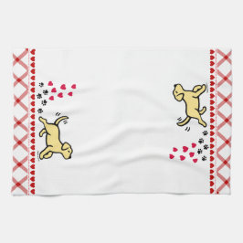 Gele labrador Trotting Kitchen Towel Theedoek