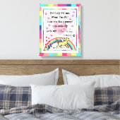 Gele Labrador Trotting Rainbow Bridge kunst Canvas Afdruk (Insitu (Slaapkamer))