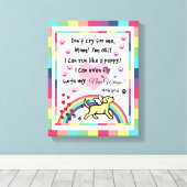Gele Labrador Trotting Rainbow Bridge kunst Canvas Afdruk (Insitu (Houten vloer))