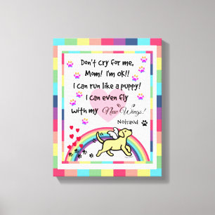 Gele Labrador Trotting Rainbow Bridge kunst Canvas Afdruk