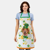 Gele Labrador Vakantie Decoratie St. Patrick's Day Schort (Gedragen)