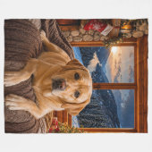 Gele Labrador Vakantie  Fleece Deken (Voorkant (Horizontaal))