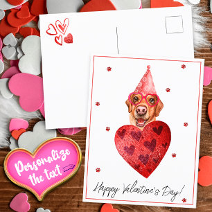 Gele labrador Valentijnsdag Gift Dog Briefkaart
