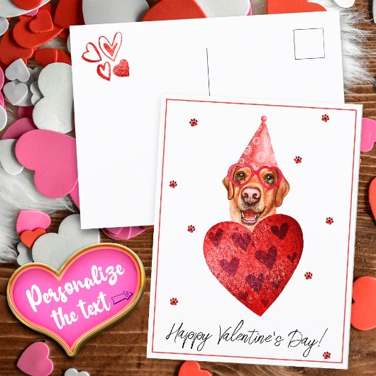 Gele labrador Valentijnsdag Gift Dog Briefkaart