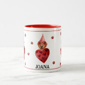 Gele labrador Valentijnsdag Gift Dog Tweekleurige Koffiemok (Center)