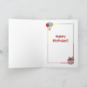 Gele Labrador Verjaardag Cupcake Schilderij Kaart (Binnen)