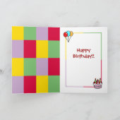 Gele Labrador Verjaardag Cupcake Schilderij Kaart (Binnen)