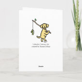 Gele Labrador-Vissen Cartoon Kaart (Achterkant)