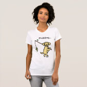 Gele Labrador-Vissen Cartoon T-shirt (Voorkant volledig)