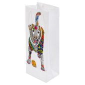 Gele Labrador wijnzak () Wijn Cadeautas (Achterkant Gekanteld)