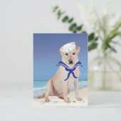 Gele Labrador Zeiler Briefkaart (Staand voorkant)