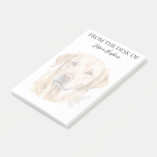 Gele Labradorliefhebber Monogram Hond Post-it® Notes (Schuin)