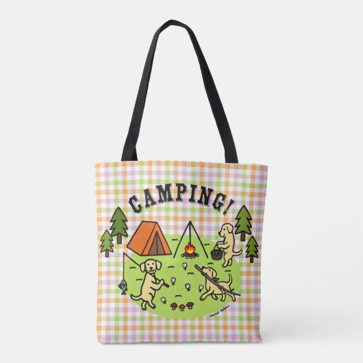 Gele Labradors Camping Bag Pset Tote Bag (Achterkant)