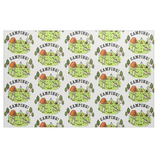 Gele labradors Camping Fabric Stof (Fat Quarter)