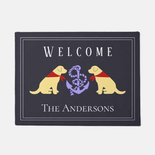 Gele labradors en ankernedoormat deurmat (Voorkant)