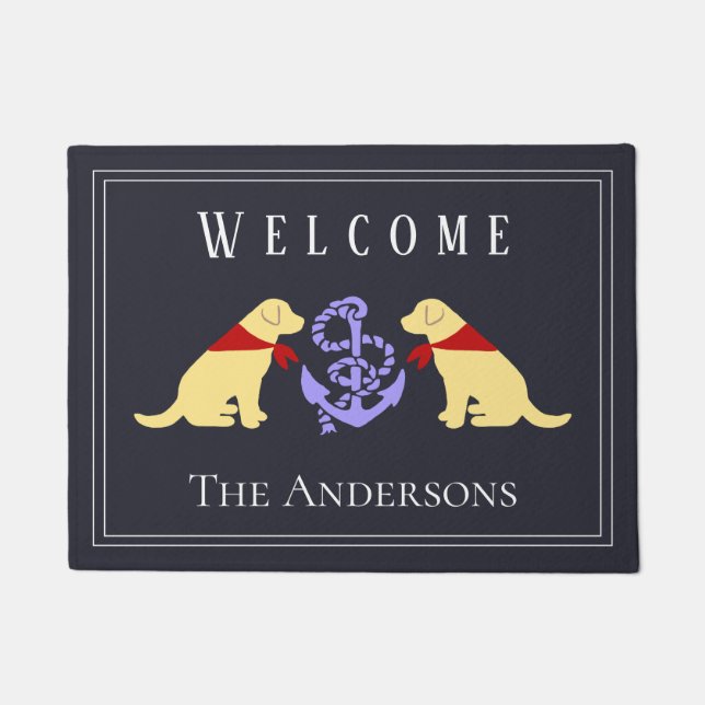 Gele labradors en ankernedoormat deurmat (Voorkant)