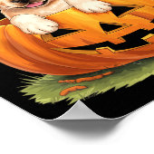Gele Labradors hond Halloween Pompoen Poster (Hoek)