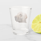 Gele Labradors hond Shot Glas (Achterkant)