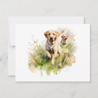 Gele Labradors in het struikgewas Notitiekaartje