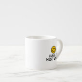 Gele Lachende Gezicht Soort Woorden Espresso Kop (Voorkant rechts)