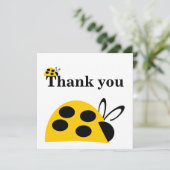  gele ladybug Flat Hartelijk dank Bedankkaart (Staand voorkant)