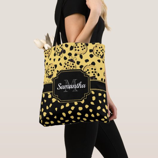 Gele Ladybugs Tote Bag (Dichtbij)