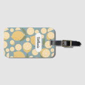  gele lamon naadloos patroon bagagelabel (Voorkant (horizontaal))