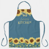 Gele Land Bloemen Waterverf Zonnebloem Schort (Voorkant)