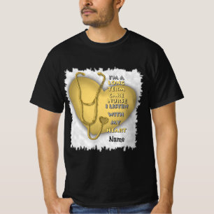 Gele langdurige zorgverpleegsters t-shirt