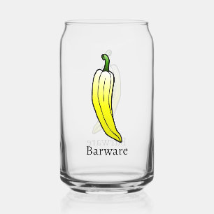 Gele Lange Zoete Paprika Blikvorm Glas