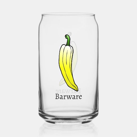 Gele Lange Zoete Paprika Blikvorm Glas (Voorkant)
