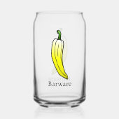 Gele Lange Zoete Paprika Blikvorm Glas (Achterkant)