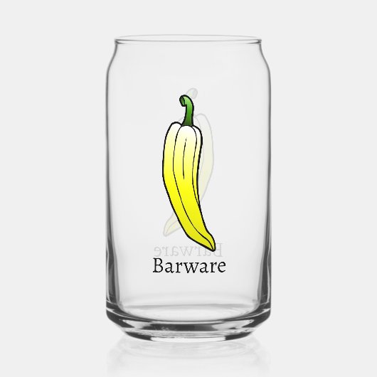 Gele lange zoete peper blikvorm glas (Achterkant)