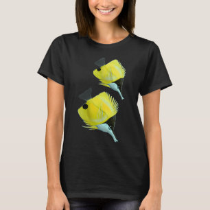 Gele langneusvlinderfish t-shirt